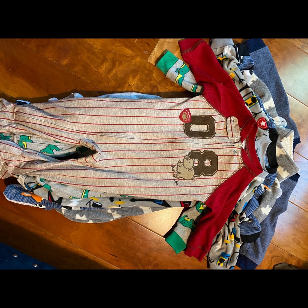 Bundle of 6 boys fleece jammies all 12 month size